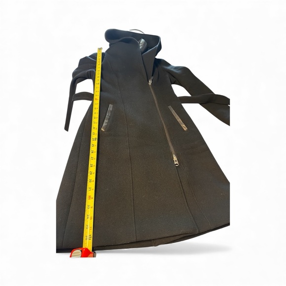 Mackage Black Wool Coat with Removable Down Insert & Leather Belt – Size SP - Picture 14 of 16